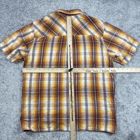 North Face Button Up Shirt Mens Medium Plaid Short Sleeve Outdoors Pockets Fall - Picture 10 of 12